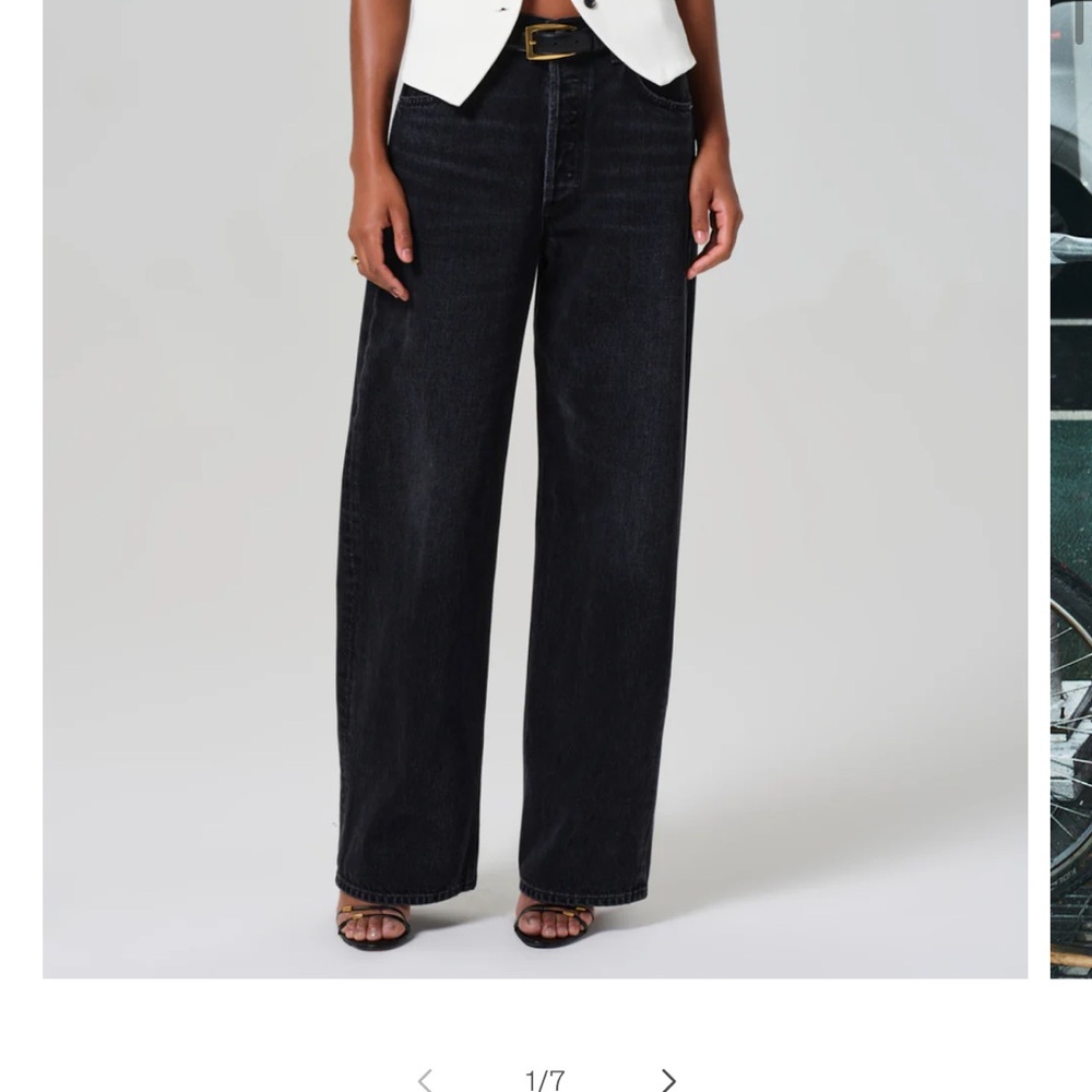 Citizens Of Humanity Black Wide Leg Jeans - Picture 2 of 16